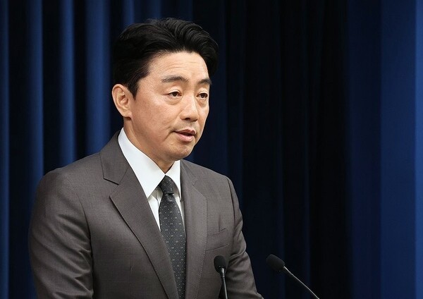 강훈식 대통령 비서실장이 23일 용산 대통령실에서 장관 후보자 지명 관련 브리핑을 하고 있다.[출처=연합]