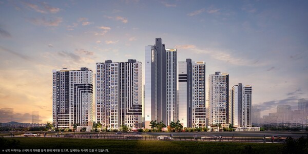 오퍼스 한강 스위첸 투시도 야경.[출처=KCC건설]