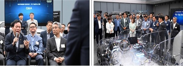 정태호 국정기획위원회 경제1분과장은 자율주행, 로봇, 수소·에너지 분야 등 미래 모빌리티 산업의 R&D 핵심 거점인 남양연구소를 시찰했다.[출처=국정기획위원회]