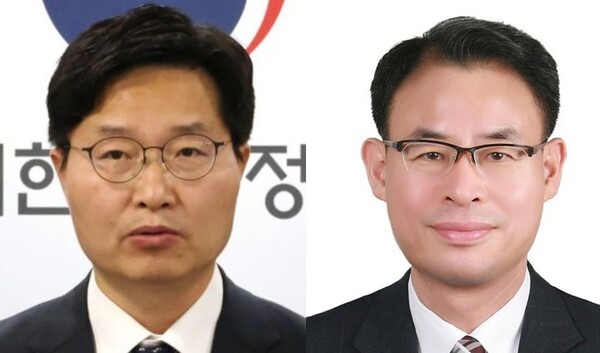 구혁채 과학기술정토봉신부 제1차관(사진 왼쪽)과 강희업 국토교통부 제2차관(사진 오른쪽) [출처=연합]