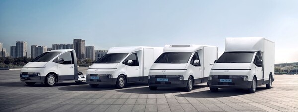 (왼쪽부터) 2026 ST1 샤시캡, 카고, 카고 냉동, 하이탑 [출처=현대자동차]