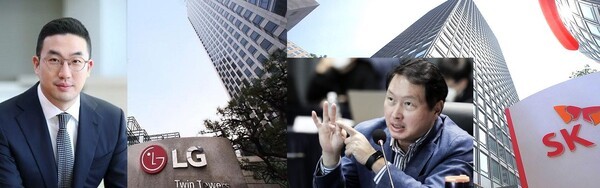 (사진 왼쪽부터) LG그룹 구광모 회장과 SK그룹 최태원 회장. [출처=각 사 제공]