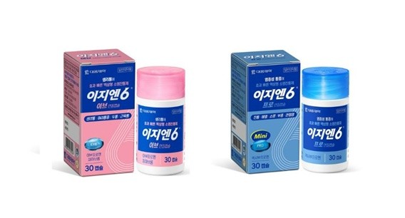 알피바이오 병포장 적용된 일부 제품. (왼쪽부터)대웅제약 이지엔 6 이브, 이지엔 6 프로. [출처=알피바이오]