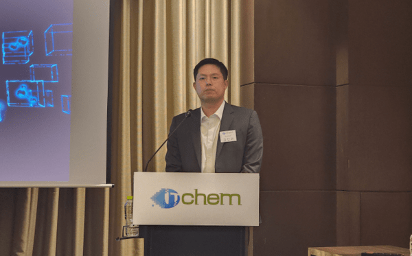 김인규 아이티켐 대표가 22일 여의도에서 열린 기자간담회에서 아이티켐의 핵심 경쟁력과 상장 이후 추진할 중장기 성장 전략을 발표했다. [출처=임서아 기자]