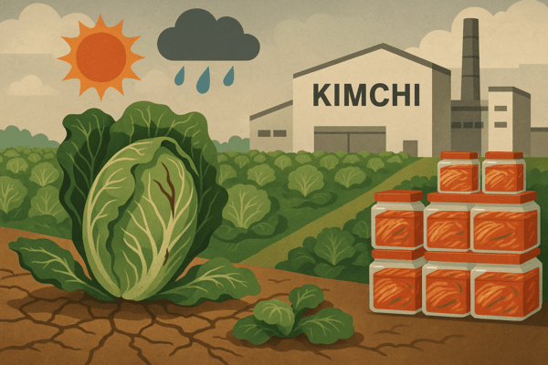 김치 산업을 둘러싼 기후 리스크는 결국 국가 식량안보 및 산업경쟁력과 직결된 문제라는 점에서 보다 근본적인 대책 마련이 절실하다는 지적이 제기된다. [출처=오픈AI]