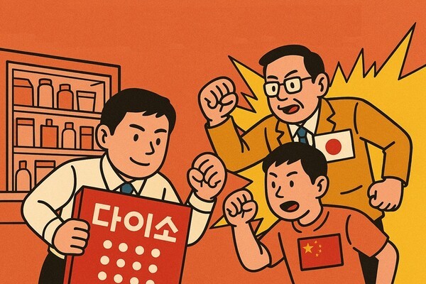 글로벌 생활·잡화 브랜드들이 잇따라 국내 시장에 상륙하며 연 매출 4조원 규모의 토종 브랜드 ‘다이소(daiso)’의 독주 체제에 균열이 일지 업계 이목이 쏠리고 있다. [출처=오픈AI]