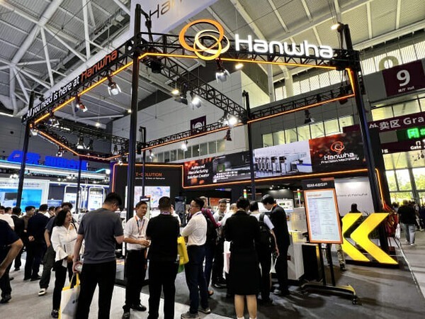 한화세미텍의 NEPCON Asia 2024 부스 전경 모습 [출처=한화세미텍]