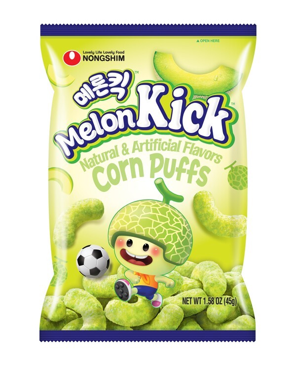 농심은 ‘메론킥’을 앞세워 북미 간식 시장 공략에 시동을 걸었다. [출처=농심]