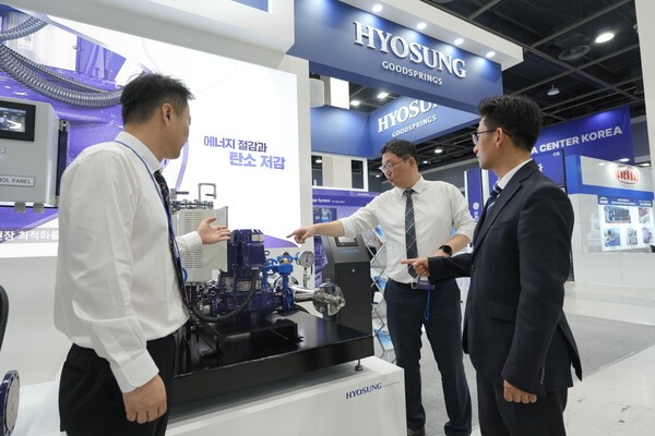 효성굿스프링스가 13~ 14일 서울 양재동 aT센터에서 열린 '2025 데이터센터 코리아' 에 참가해 데이터센터 관련 펌프 등 설비를 소개했다. [출처=효성]