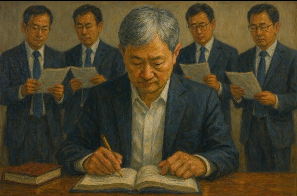 보험 산업을 마스터 중인 이찬진 금융감독원장 챗GPT 생성 이미지.[출처=오픈AI]