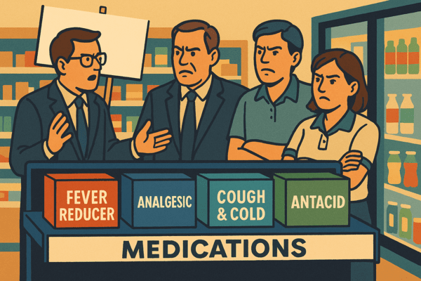 이재명 정부 출범 이후 처음 맞는 추석 명절을 앞두고, 편의점에서 판매되는 ‘안전상비의약품’ 품목 확대 논의가 다시 고개를 들고 있다. [출처=오픈AI]