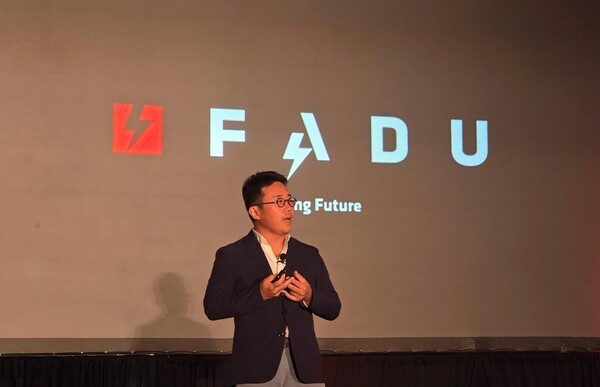 'FMS 2025'에서 이지효 파두 대표가 기조연설을 하고 있다. [출처=파두]