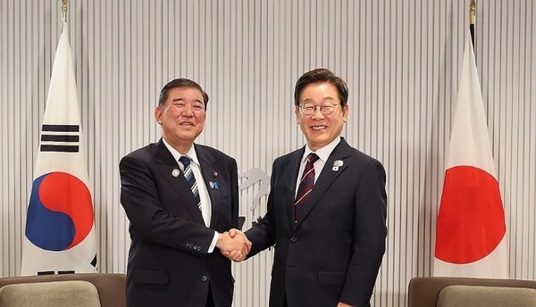 이재명 대통령, 이시바 일본 총리와 한일 정상회담.[출처=연합뉴스]