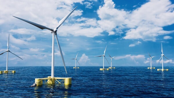 부유식 풍력발전 하부구조물(15MW) ‘SnapWind Float’ 렌더링 이미지. [출처=KR ]