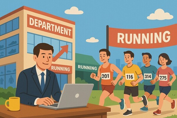 국내 유통업계가 경기 침체의 파고 속에서 ‘러닝산업’을 새로운 성장 동력으로 주목하고 있다. [출처=오픈AI]