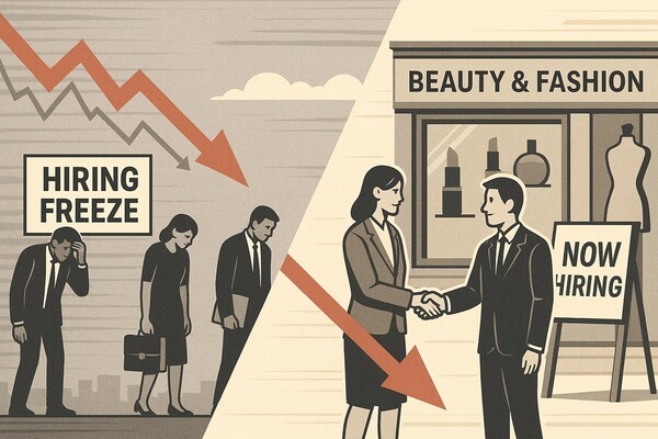 경기 침체와 미국의 대중국 추가 관세 부과 등 대외 경제 여건이 악화되며 전 산업군에서 채용 위축이 가시화되고 있는 가운데, 국내 패션·뷰티 업계가 오히려 채용을 확대하며 선제적 인재 확보에 나서 주목된다. [출처=오픈AI]