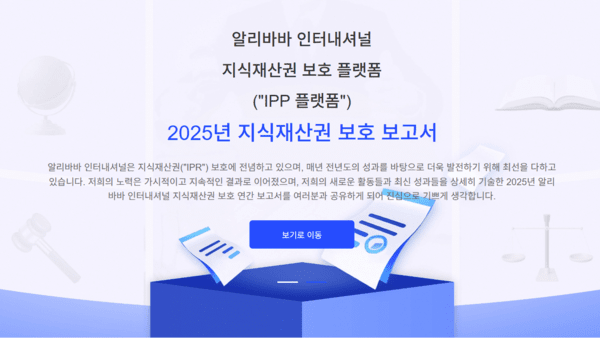 2025년 지식재산권 보호 보고서 [출처=알리익스프레스]