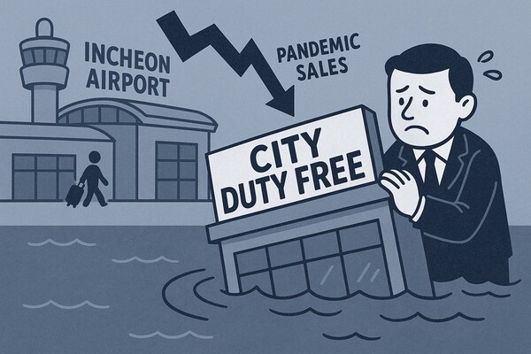 신라면세점이 인천국제공항 면세점 임대료 부담을 견디지 못하고 철수를 결정하면서 공항 사업의 미래에 대한 불안이 커지고 있지만, 정작 업계의 더 큰 위기는 시내 면세점에서 시작되고 있다는 목소리가 힘을 얻고 있다. [출처=오픈AI]