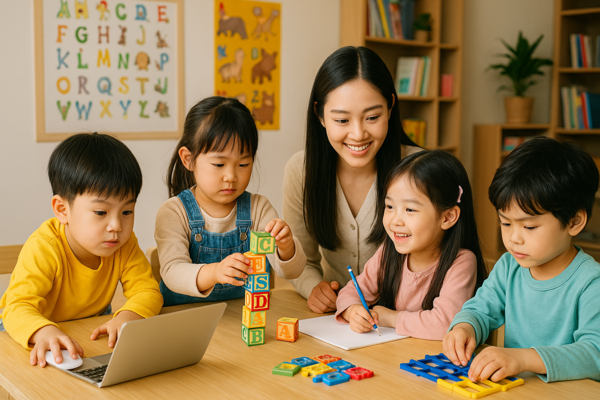 학령인구 감소가 시장 위축으로 이어지기보다는 1인당 지출 증가로 보완되면서 교육·돌봄 서비스 시장은 저출산 시대에도 지속 성장이 가능한 대표 산업으로 자리매김할 전망이다. [출처=오픈 AI]