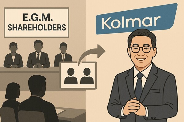 콜마그룹 2세 윤상현 콜마홀딩스 부회장이 자회사 콜마비앤에이치 사내이사로 공식 선임되며 장기간 이어진 오너 일가 간 경영권 분쟁이 새로운 전환점을 맞았다. [출처=오픈AI]