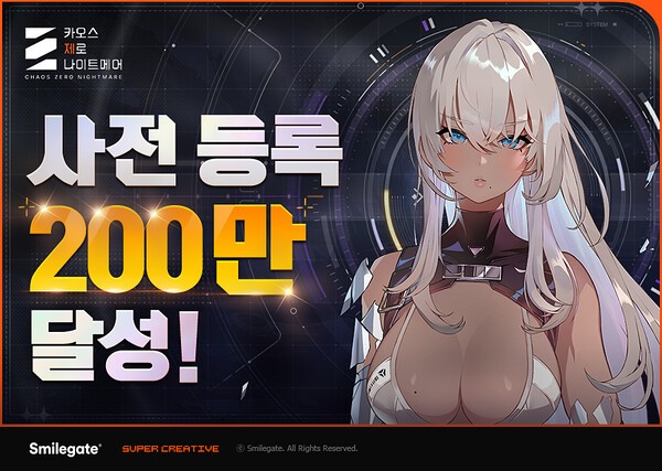 스마일게이트 ‘카오스 제로 나이트메어’ 글로벌 사전등록자 200만 돌파. [출처=스마일게이트]