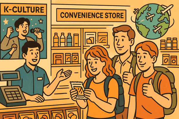K컬처 콘텐츠의 글로벌 인기가 정점을 찍으면서 국내 편의점 업계가 외국인 관광객을 겨냥한 맞춤 전략에 본격 나섰다. [출처=오픈AI]