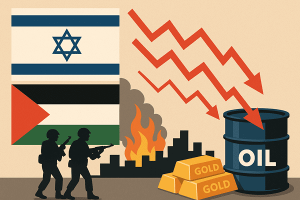 이스라엘과 하마스가 ‘가자 평화 구상’ 1단계에 합의하면서 국제 유가와 금값이 동반 하락했다. [출처=오픈AI]