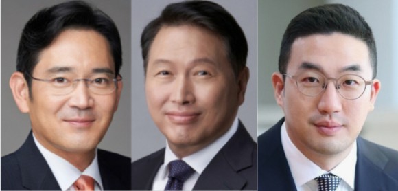 (사진 왼쪽부터)이재용 삼성전자 회장, 최태원 SK그룹 회장, 구광모 LG그룹 대표 [출처=각 사 제공]