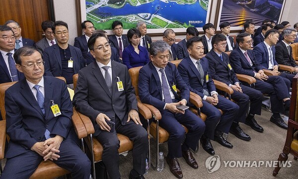 국토위 국감 출석한 건설사 대표들 [출처=연합뉴스]
