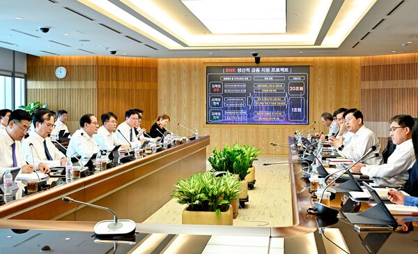 BNK금융그룹(회장 빈대인)은 14일, 정부의 생산적금융 정책에 발맞춰 ‘생산적금융협의회’를 출범하고, 부울경 생산적금융 확대를 위한 지역금융의 역할 강화 의지를 밝혔다. [출처=BNK금융그룹]