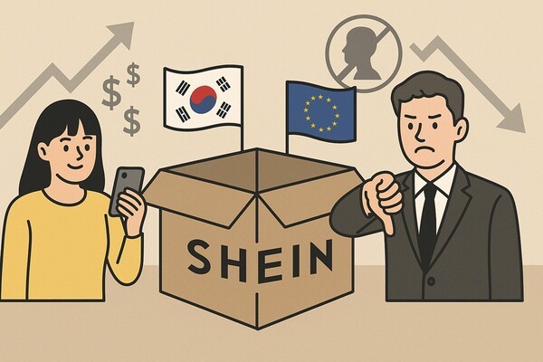중국 초저가 패션 플랫폼 쉬인(SHEIN)이 글로벌 시장 확대에 속도를 내고 있지만, 한국과 유럽에서 전혀 다른 반응에 직면하며 시장 전략의 이중성을 드러내고 있다. [출처=오픈AI]