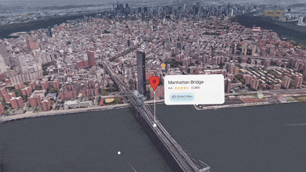 갤럭시 XR을 활용해 뉴욕의 식당을 찾아가는 모습.[출처=삼성전자]