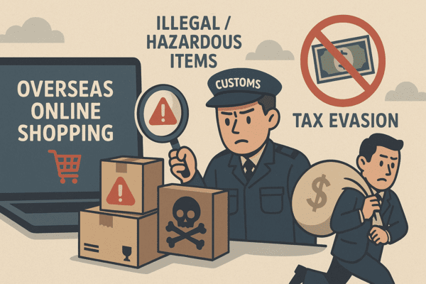 해외직구가 일상화되며 연간 1억8000만건 이상이 통관되는 가운데, 이 흐름에 편승한 불법·위해물품 반입과 세금 포탈 사례도 함께 증가하고 있는 것으로 나타났다. [출처=오픈AI]