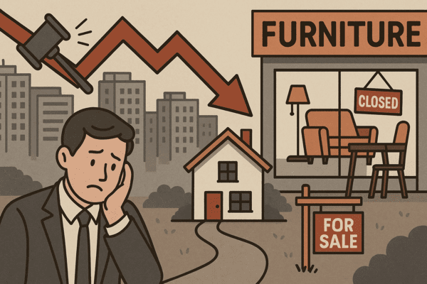 정부의 잇단 부동산 규제로 주택 시장이 급속히 냉각되면서 가을철 이사와 결혼 수요에 맞춰 ‘성수기 특수’를 기대했던 가구업계가 갑작스러운 거래 절벽에 직면했다. [출처=오픈AI]