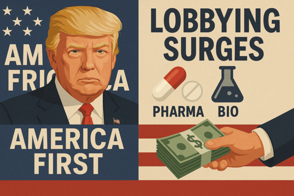 트럼프 행정부의 ‘미국 우선주의’ 정책 강화로 인해 미국 제약·바이오 업계의 로비 활동이 폭증한 것으로 나타났다 [출처=오픈 AI]