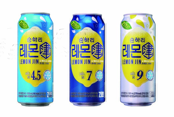 ‘순하리 레몬진’(리뉴얼). [출처=롯데칠성음료]