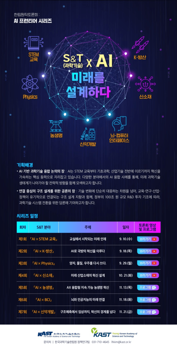 AI 프런티어 시리즈 토론회 홍보물 [출처=한국과학기술한림원]