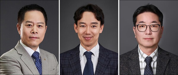 (왼쪽부터) 박상영 사장(경영총괄), 배기룡 전무이사(의약연구개발본부장), 정대석 상무이사(인사기획부문장). [출처=광동제약]