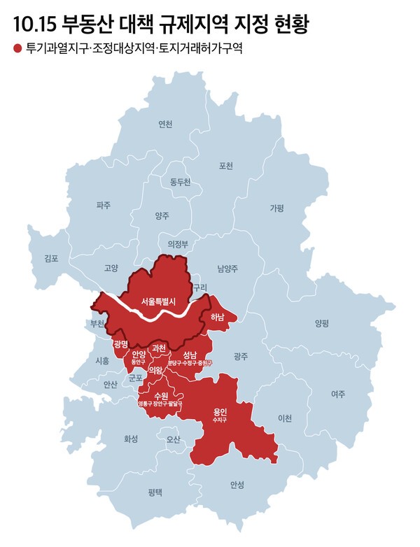 10·15 부동산 대책 규제지역 지정 현황