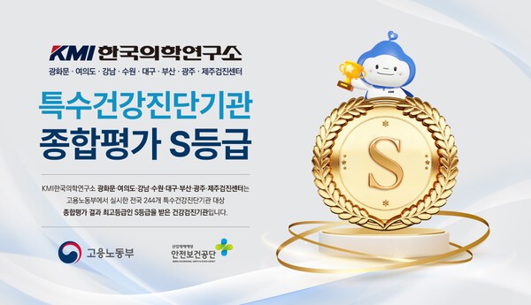KMI한국의학연구소는 고용노동부와 산업안전보건공단이 주관한 ‘2025년 민간재해예방기관 평가’에서 전국 8개 센터가 최고등급인 ‘S등급’을 획득했다. [출처=KMI한국의학연구소]