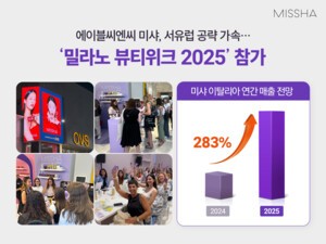 thumbnail - 에이블씨엔씨 미샤, 서유럽 공략 가속…밀라노 뷰티위크 2025’ 참가